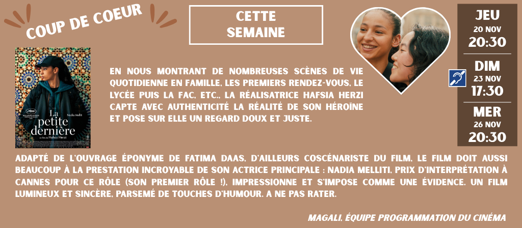 actualité coup de coeur de la semaine - LA PETITE DERNIÈRE