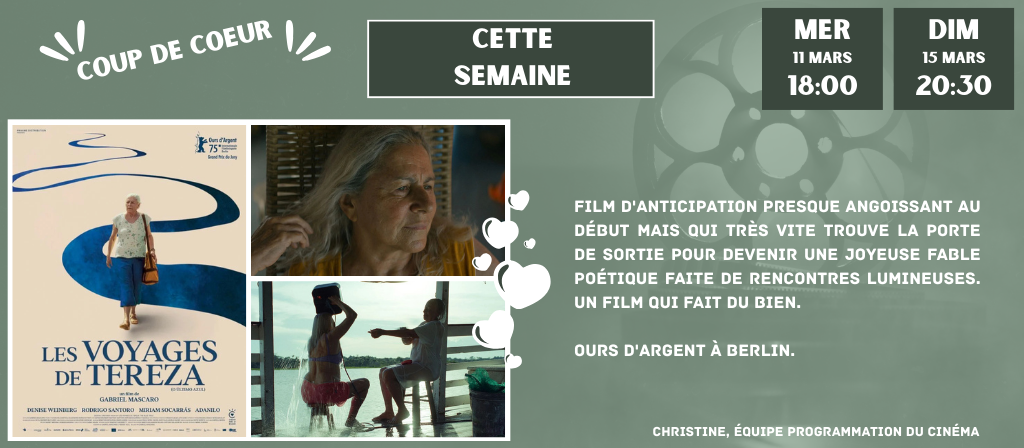 actualité COUP DE COEUR 11 MARS - LES VOYAGES DE TEREZA