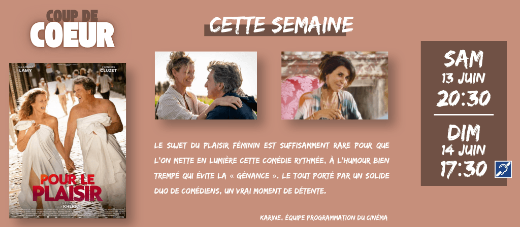 actualité Coup de coeur de la semaine - POUR LE PLAISIR